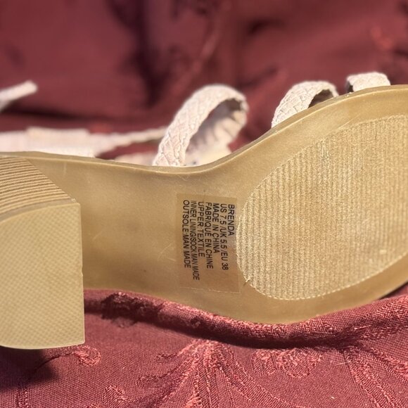 JustFab Light Pink Brenda Braided Strap Open Toe Wedge Heel - Picture 3 of 4